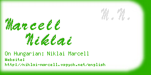 marcell niklai business card